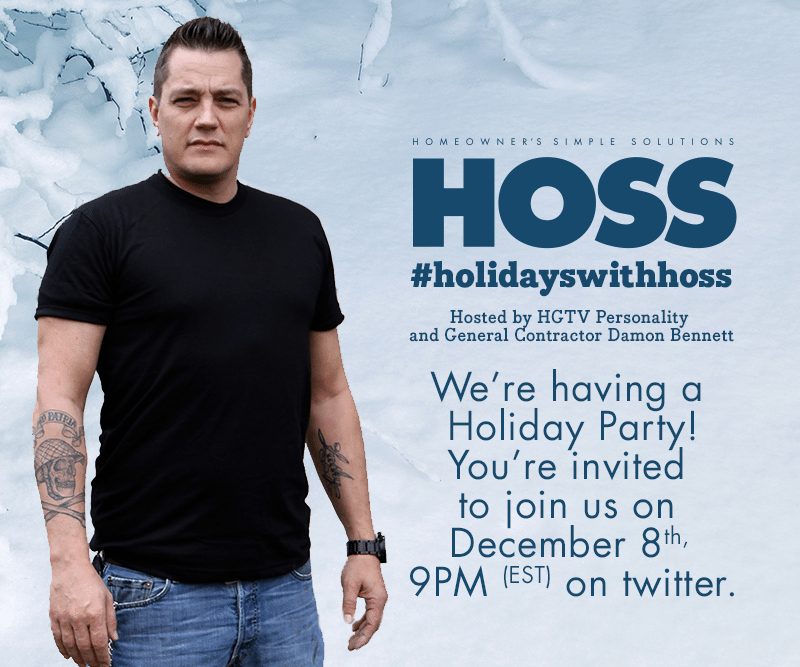 HOSSome Prizes and HGTV Hottie Damon Bennett!  Celebrate the #HolidaysWithHOSS
